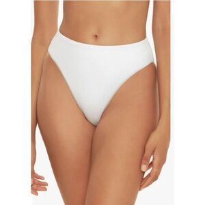 Becca by Rebecca Virtue Pucker Up Danielle High-Waist Bottom Ribbed White Size M